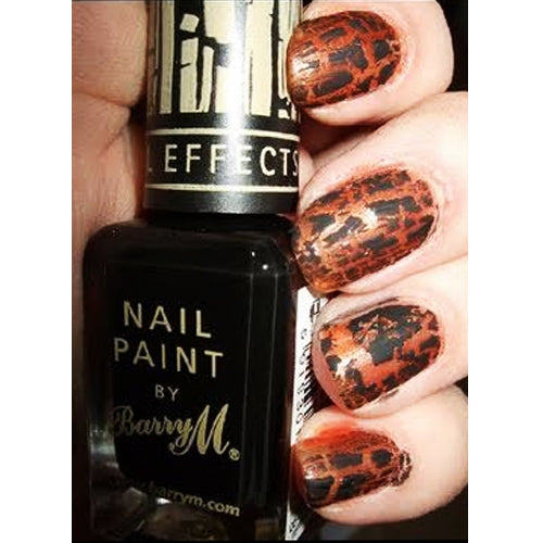 Barry M Nail Paint Nail Effect Crackle Varnish in Black