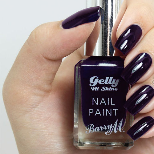 Barry M Gelly Hi Shine Nail Paint Black Grape