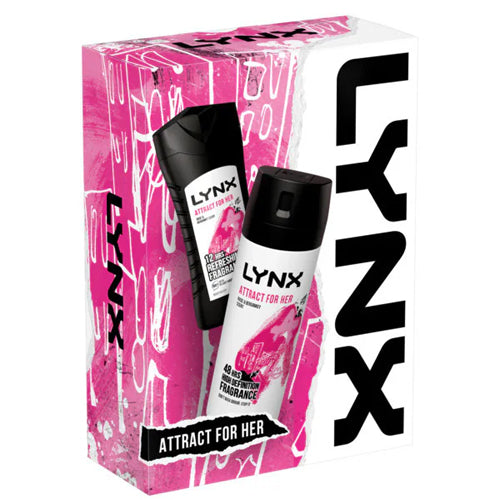 LYNX Attract For Her Duo Body Spray Gift Set Body Wash & Deodorant