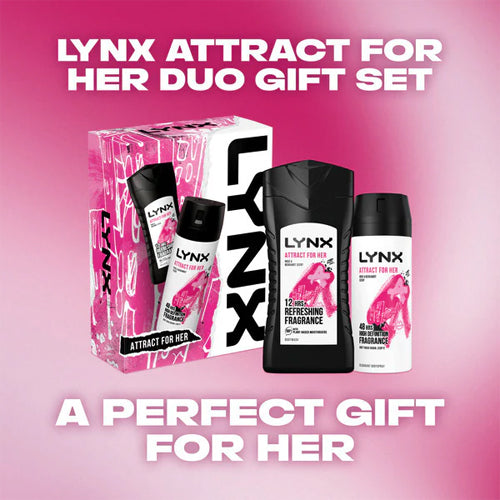 LYNX Attract For Her Duo Body Spray Gift Set Body Wash & Deodorant