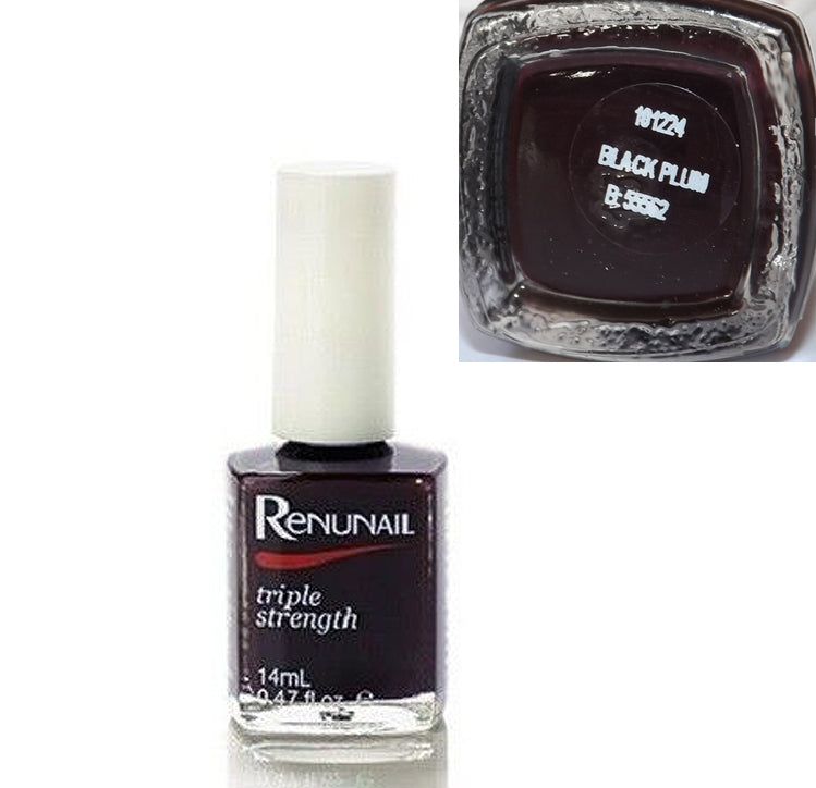 Renunail Triple Strength Nail Care Varnish Black Plum 14ml