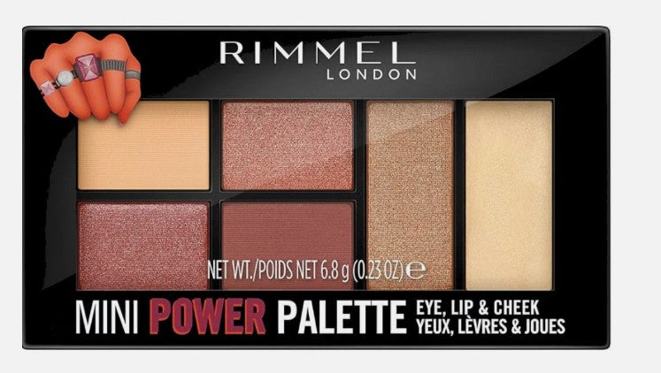 Rimmel London Mini Power Palette for Eyes, Lips & Cheek, Fierce