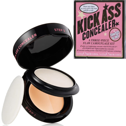 Soap & Glory Kick Ass Concealer Three Piece Flaw Camouflage Kit, Light U/B