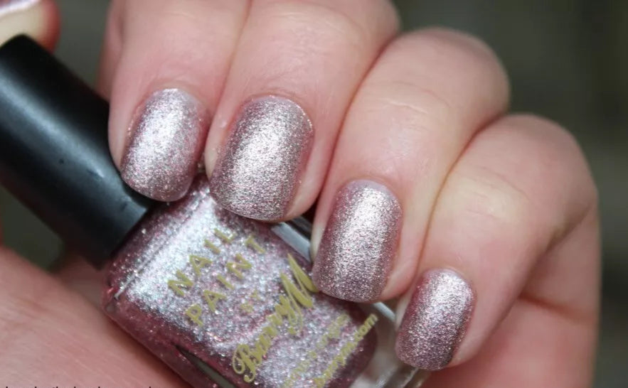 Barry M Glitter Nail Paint Pink Silvery Glitter