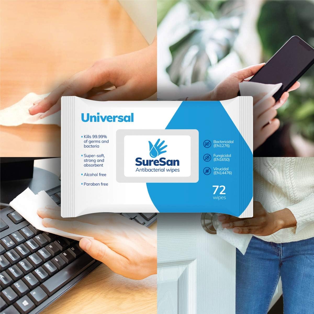 Suresan Universal Anti-bacterial Wipes 72