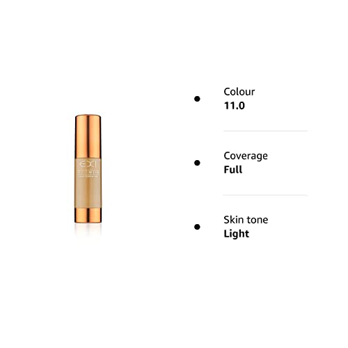 EX1 Cosmetics Invisiwear Liquid Full Coverage Foundation Makeup Shade 11.0 - Vegan, Oil and Fragrance Free, Dermatologically and Clinically Tested