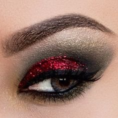 Glitter Eyeshadow Makeup for Eyes Face Body (Ruby Red)
