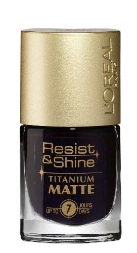 L 'Oreal Resist & Shine Titanium Matte Nail Polish – 502 Burgundy Black