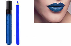 Kiss-Proof 2pc Matt Lip Colour Lipstick Wand Set with Lipliner Denim Blue