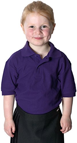 ND Sports Kids School Uniform Fruit of The Loom Standard Polo Shirt for 5-6 Years, Grey