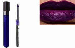 Kiss-Proof 2pc Matt Lip Colour Lipstick Wand Set with Lipliner Dark Purple