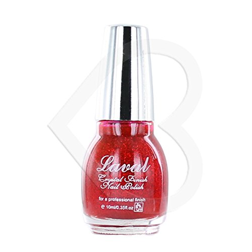 Laval Crystal Finish Nail Polish - Red Glitter