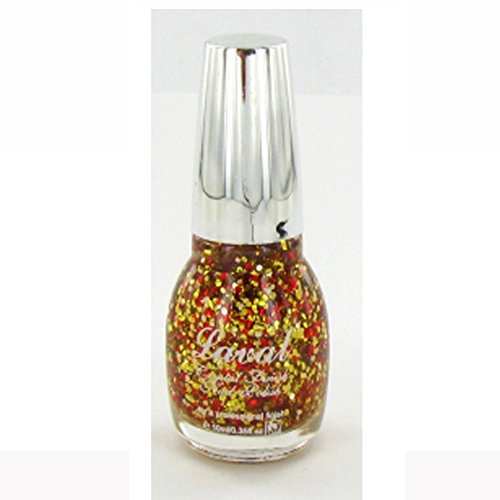 Laval Large Flake Crystal Finish Glitter Nail Varnish Gold & Red Sunset Glitter