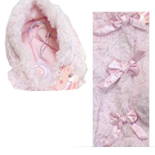 Baby Girl Luxury Fur Feel Lined Hooded Snowsuit with Satin Bows Winter White 18-24 Months
