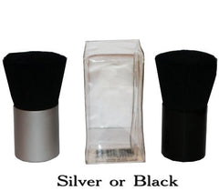 Premier Collection Mini Kabuki Style Blush Powder Brush Silver or Black