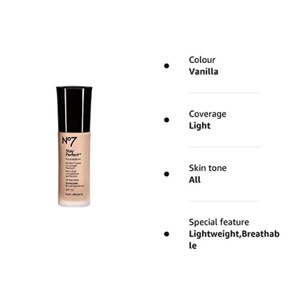 No7 Stay Perfect Foundation Cool Ivory 30ml