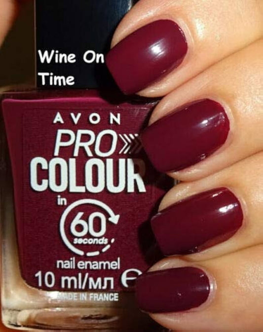 Avon True Colour Pro Colour Nail Varnish Wine on Time