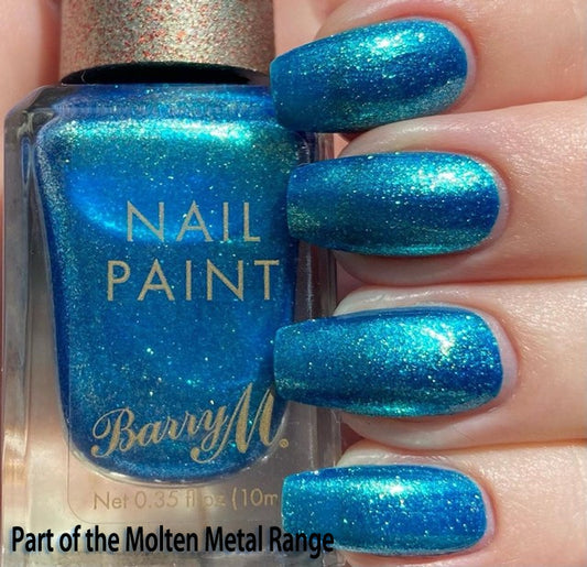 Barry M Molten Metal Nail Paint Blue Deep Marine