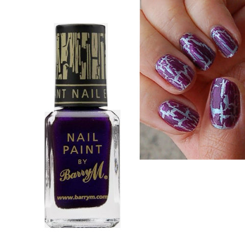 Barry M Nail Paint Crackle Varnish in Purple
