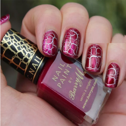 Barry M Nail Paint Crackle Varnish in Burgundy Croc