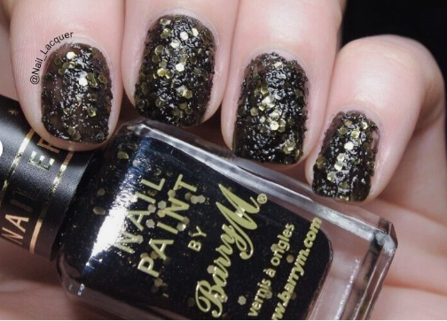 Barry M Sequin Nail Paint Black