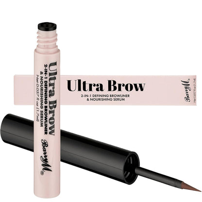 Barry M Ultra Brow 2-in-1 Defining Browliner & Nourishing Serum, Medium Brown