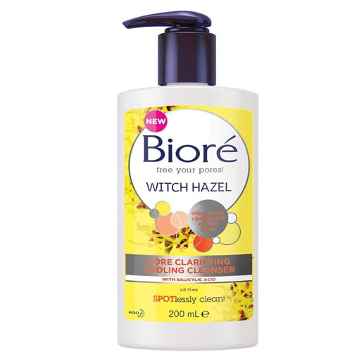 Biore Witch Hazel Pore Clarifying Cooling Cleanser For Spot Prone Skin 200ml