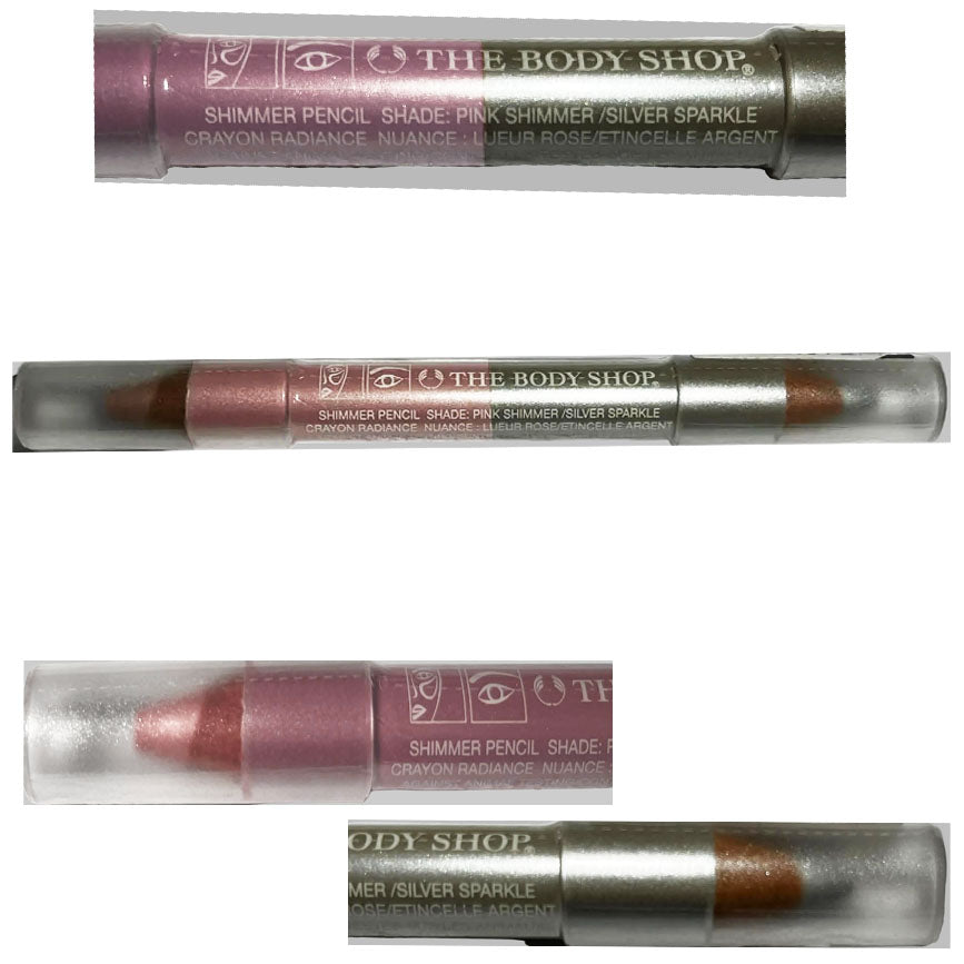 The Body Shop Eye Shimmer Duo Crayon Pink & Silver Sparkle by Bodyshop