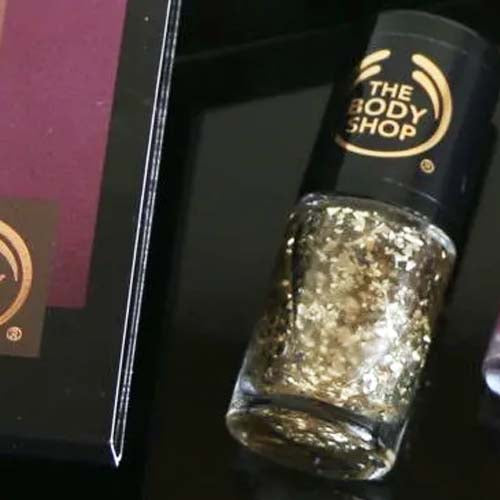 The Body Shop Colour Crush Nail Polish Gold Foils Glitter by Bodyshop