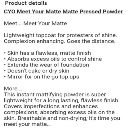 CYO Matte Pressed Powder Meet Your Matte Medium