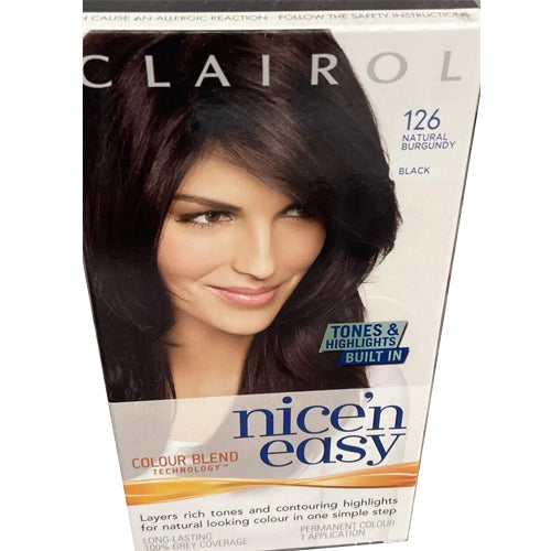 Clairol Nice'n Easy Hair Dye, 126 Natural Burgundy