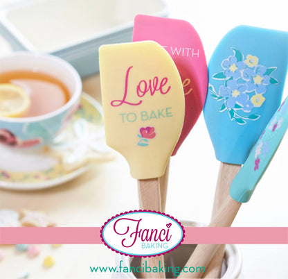 Fanci Baking 5 Pastel Metal Flower Cookie Cutters in Blue Tin & 40 Candy Lolly Sticks