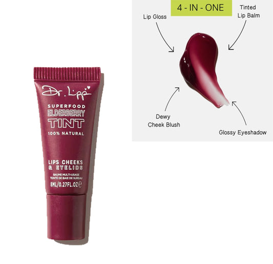 Dr Lipp Elderberry Tint for Lips, Cheeks & Eyelids 100% Natural 8ml
