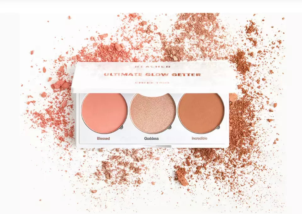 Realher Ultimate Glow Getter Cheek Trio Blush, Bronzer & Highlighter