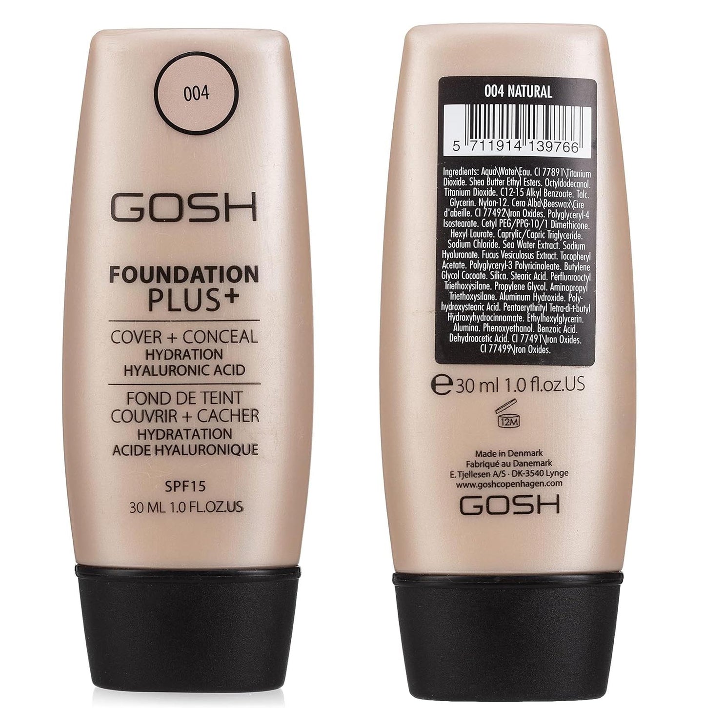 Gosh Foundation Plus + Cover & Conceal SPF15 004 Natural