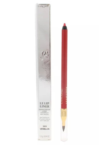 Lancome Le Lip Liner Waterproof Lip Pencil With Brush Vermillon 369 Coral Red