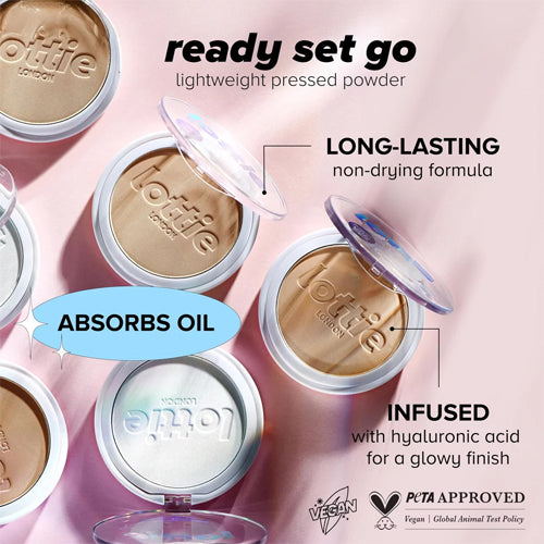 Lottie London Ready Set! Go Pressed Setting Powder - Warm Translucent