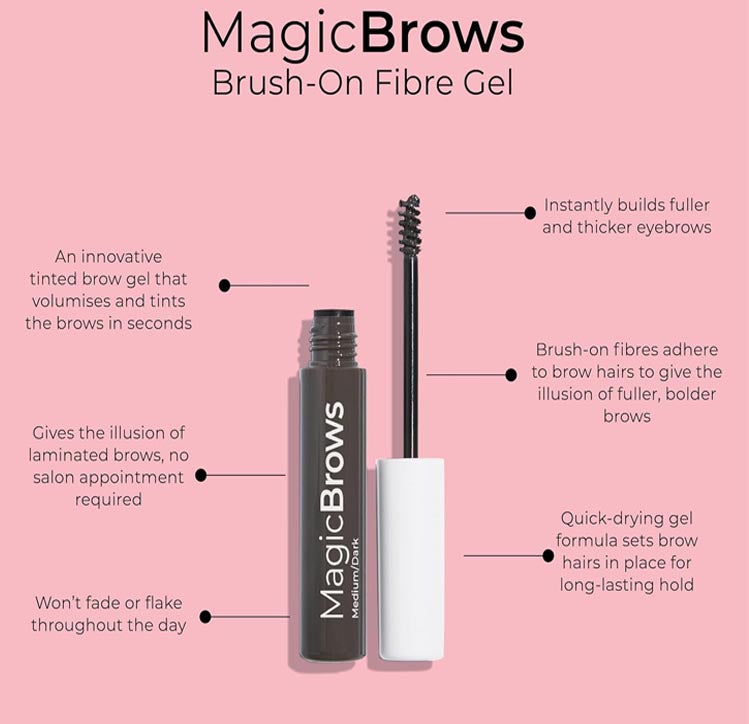MCoBeauty Magic Brown Brush On Fibre Gel MEDIUM BROWN