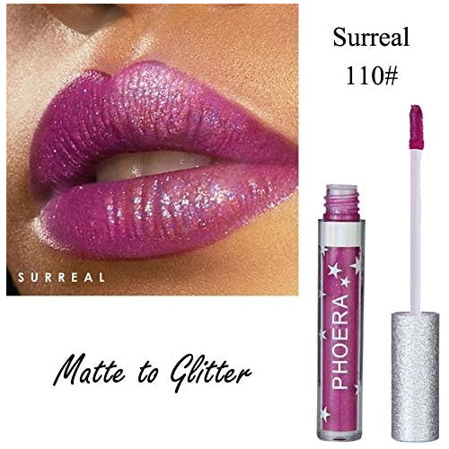 PHOERA Matte to Glitter Flip Lip Gloss Liquid Lipstick in Surreal