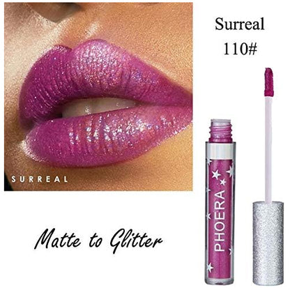 PHOERA Matte to Glitter Flip Lip Gloss Liquid Lipstick in Surreal