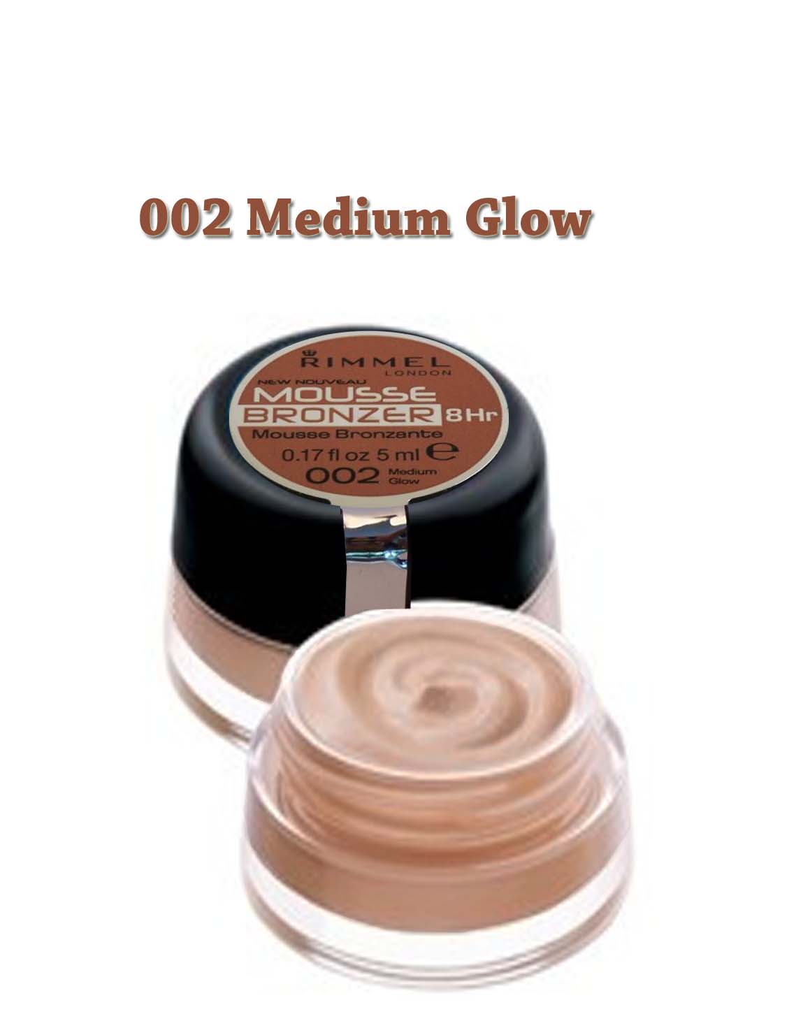 Rimmel Mousse Bronzer 8hr Enriched with Minerals Medium Glow 002