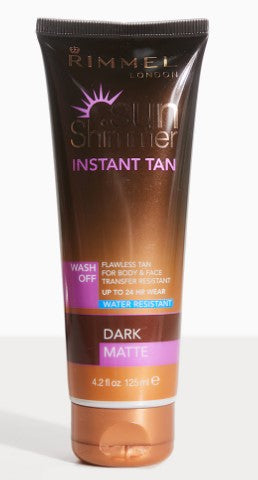 Rimmel Sunshimmer Water Resistant Instant Tan Wash Off Dark Matte