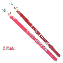 Technic Lipliner TWIN PACK Size & Sharpener X-Long in CORAL & RED