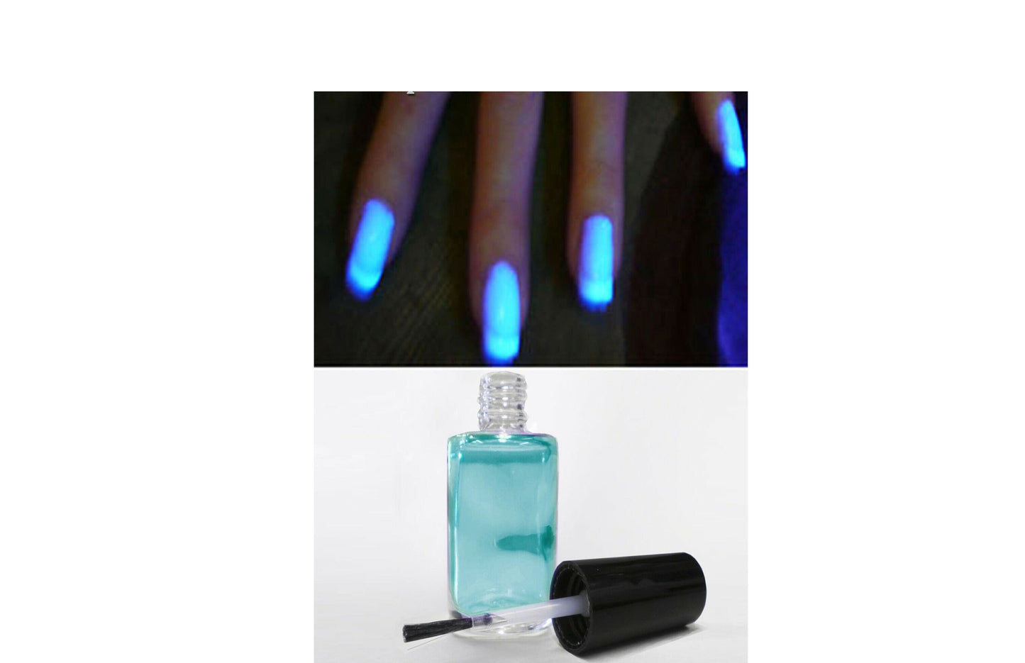 Moon Glow UV Reactive Topcoat Clear Nail Polish - Glows Under UV & Blacklights