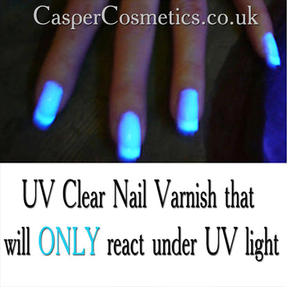UV Clear Nail Polish ULTRA VIOLET Glow in the Dark Varnish