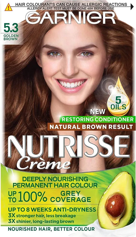 Garnier Nutrisse Ultra Creme Permanent Hair Dye 5.3 Golden Brown