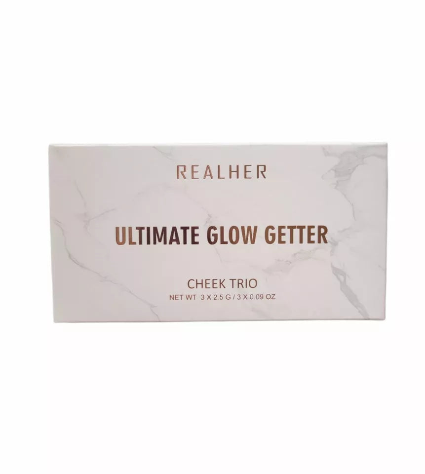 Realher Ultimate Glow Getter Cheek Trio Blush, Bronzer & Highlighter