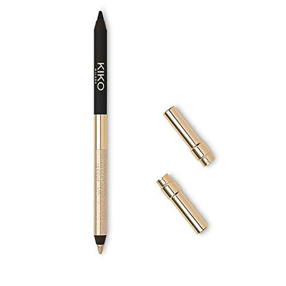 KIKO Milano MAGICAL HOLIDAY DUO EYELINER Double eyeliner pencil for the lash line: matte and metallic finishes (04 Black&Gold)