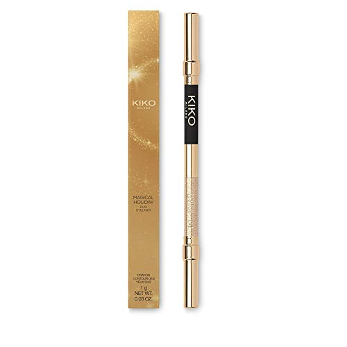 KIKO Milano MAGICAL HOLIDAY DUO EYELINER Double eyeliner pencil for the lash line: matte and metallic finishes (04 Black&Gold)