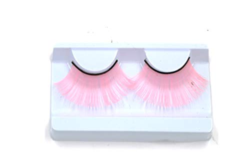 False Strip Eyelashes in Natural Feather in Baby Pink